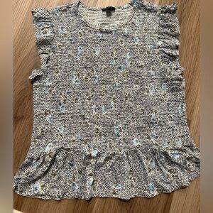 Floral Ruffle Sleeve Top